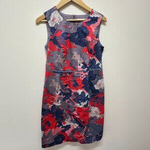 Boden Women Camo Color Floral Sleeveless Career Sheath Dress - Size 8
